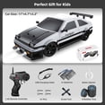 thumbnail image 4 of HaCpiu 1:16 AE86 RC Drift Car for Kids, 2.4GHz High Speed Toy Car with LED Lights, Rechargeable Remote Control Race Car with Extra Tires & Batteries, Cool JDM Sport Vehicle Gift for Boys, 4 of 5