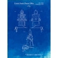 thumbnail image 2 of Borders, Cole 12x14 Black Ornate Wood Framed with Double Matting Museum Art Print Titled - PP1014-Faded Blueprint Robert the Robot 1955 Toy Robot Patent Poster, 2 of 4