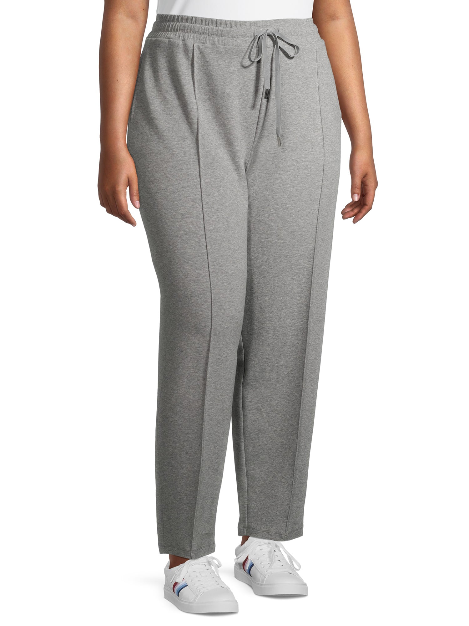 Terra & Sky Women's Plus Size Pintuck Knit Pants 