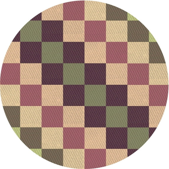Ahgly Company Indoor Round Patterned Fall Leaf Brown Green Area Rugs, 5' Round