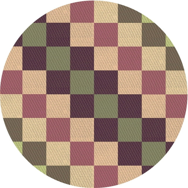 Ahgly Company Machine Washable Indoor Round Transitional Fall Leaf Brown Green Area Rugs, 4' Round