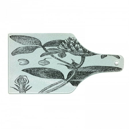 

Floral Vintage Cutting Board Sketchy Grunge Nostalgic Style Illustration of a Single Flower Decorative Tempered Glass Cutting and Serving Board in 3 Sizes by Ambesonne
