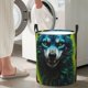 thumbnail image 5 of Fotbe Fluorescent Wolf Cesto de Ropa con Asas, Cesto Impermeable de Gran Capacidad, Bolsa de Lavado para Dormitorio, Cesto de Ropa con Ruedas y Asas-Medium, 5 of 6
