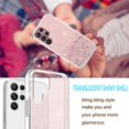 thumbnail image 3 of Compatible with Samsung Galaxy S23 Ultra Case Cute Glitter Clear Sparkly Cases Shockproof Galaxy S23 Ultra Case for Women Girls Silicone Samsung S23 Ultra Phone Case Slim Bling Protective Cover (Pink), 3 of 14