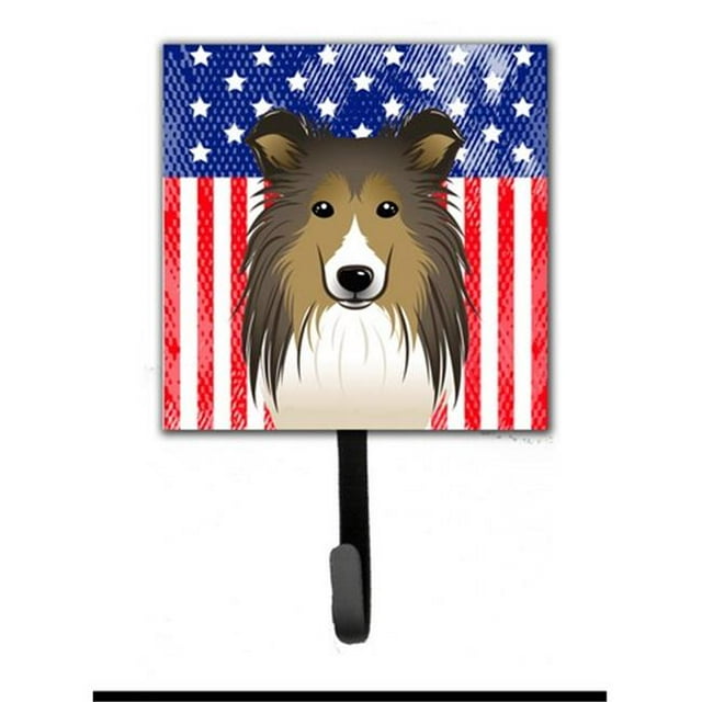 Porte-clés Ou Laisse de Sheltie Drapeau Américain