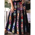 thumbnail image 3 of Faldas largas para mujer Maxi 2024 Vintage Boho cintura alta cordón ajustado faldas plisadas ropa de calle larga para mujer, 3 of 4