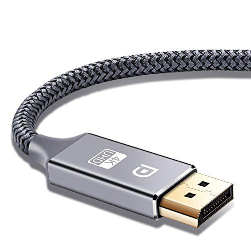 Displayport Cable Capshi 4k Dp Cable Nylon Braided 4k 60hz 1440p 144hz Display Port Cable Ultra High Speed Displayport To Displayport Cable 6 6ft For Laptop Pc Tv Etc Gaming Monitor Cable Grey Walmart Com