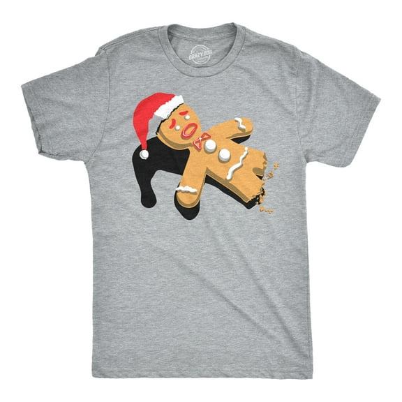 Half-Eaten Gingerbread Man t-shirt Funny Mens Christmas T-Shirts Graphic Tees
