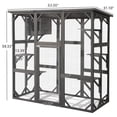 thumbnail image 7 of JTAOT Catio Outdoor Cat Enclosure Large Wooden Outdoor Cat House with Small House, Cat Cage with 6 Platforms and Weather Protection (Gray,63" x 31.1" x 59.33"), 7 of 7