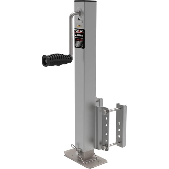 STORKING 2,500 Lbs Heavy Duty Trailer Jack, Fixed Mount Jack w/Drop Leg, Silver