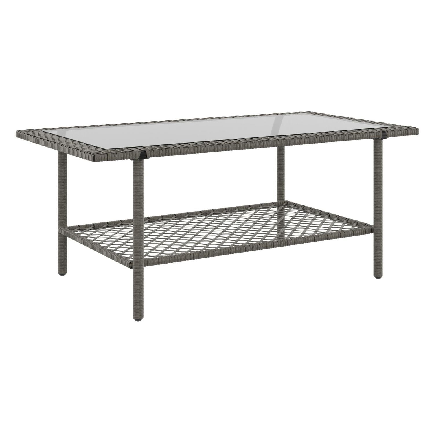 Table en osier pour patio Pebbleton Mainstays - Gris