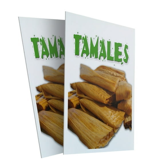 Tamales (2-PACK) 24" x 36" Plastic Signs | Sign Insert 4mm Corrugated Plastic Signs Storefront Window Poster