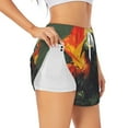 thumbnail image 3 of Lsque Hawaiian Style Bald Eagle Printed Women's Running Shorts with Liner Pockets,Elastic Quick Dry Workout Athletic Gym Yoga Shorts,Womens High Waist Shorts-XX-Large, 3 of 9