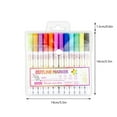 thumbnail image 3 of Dvumao Office Supplies, Upgraded Highlighting Marker 2024 Glitter Gel Pen Line Outline Marker Glitter Marker Colorful Art Markers For Writing Scrapbooking Journals Painting 12ml, Gift for Student, 3 of 9