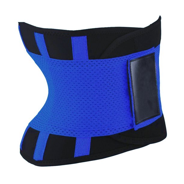 Cinturón moldeador Cintura Etiqueta mágica Cuerpo Elástico Ajustable Entrenador Banda (M) Azul