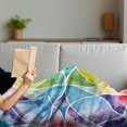 thumbnail image 3 of Geometry Soft Flannel Fleece Throw Blanket, Design of Egyptian Surrounding Partial Circular Arcs with Motley Effects, Cozy Plush for Indoor and Outdoor Use, 70" x 90", Multicolor, by Ambesonne, 3 of 5