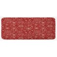 thumbnail image 1 of Retro Kitchen Mat, Snowflakes with Skinny Curls Cheerful Yuletide Noel Inspiration in Art, Plush Decorative Kitchen Mat with Non Slip Backing, 47" X 19", Vermilion Ivory, by Ambesonne, 1 of 1