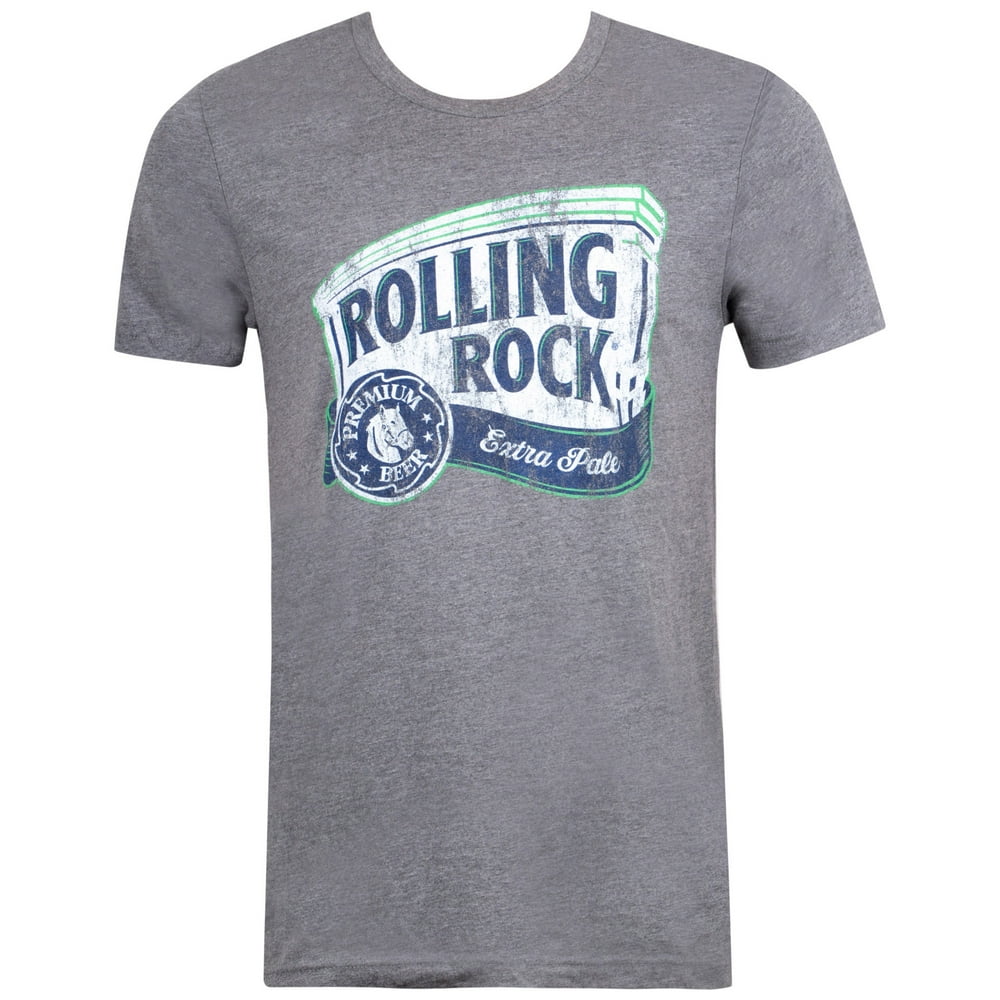 Rolling Rock - Rolling Rock Beer Billboard Logo Men's Grey T-Shirt ...