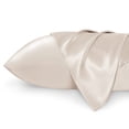 thumbnail image 1 of Juego de 2 fundas de almohada estándar, color beige satinado, 20 x 26 cm, 1 of 6