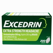 Excedrin Extra Strength Pain Relief Caplets for Headaches – 200 Count