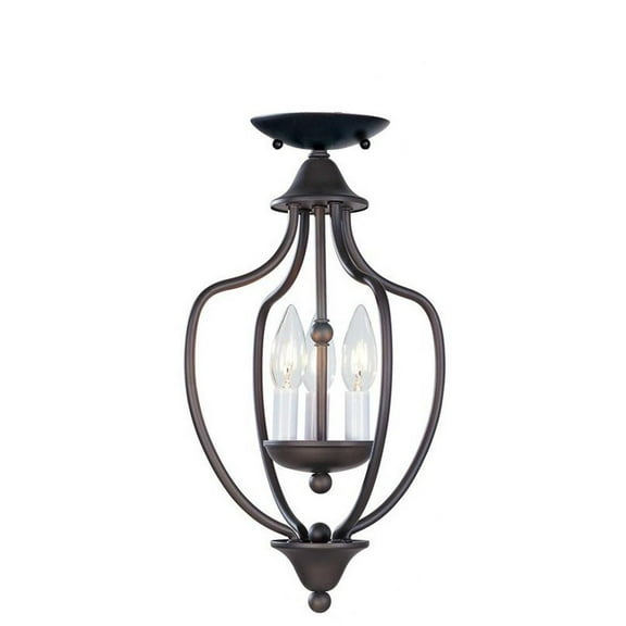 Traditional Farmhouse Three Light Chandelier-Bronze Finish Bailey Street Home 218-Bel-731963