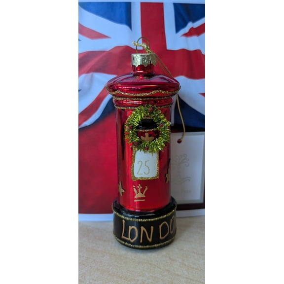 London Post Box Glass Ornament