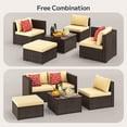 thumbnail image 6 of Patio Furniture Set, Asofer 5 Piece Outdoor Conversation Sectionals with Cushions and Tea Table, Beige, 6 of 9