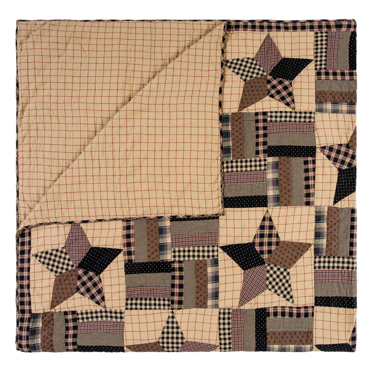VHC Brands 9374 94 x 94 in. Bingham Star Queen Quilt