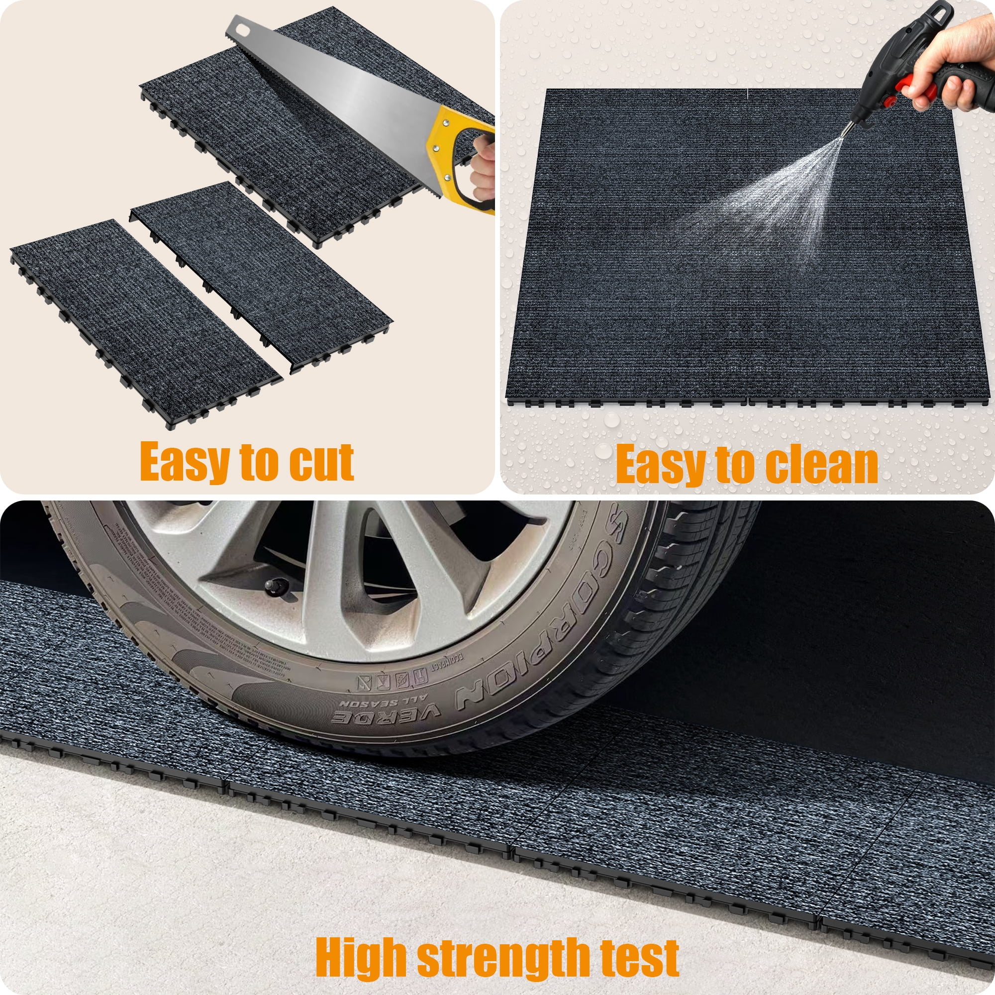 Carpet Floor 12" Patio Deck Tiles, DIY Module Interlocking Decking Carpet,Court Tiles for Porch Poolside Balcony Backyard 36pcs