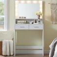 thumbnail image 2 of MIRROTOWEL Vanity Desk with Mirror and Lights, Dressing Table with Large Drawer, 2 Level Storage Dresser & 3 Lighting Modes Adjustable Brightness, Suitable for Bedroom, 2 of 4