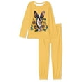 thumbnail image 5 of FOR U DESIGNS Sunflower Boston Terrier Pajamas for Women Sleepwear Pajama Set 2 Pack Size XS Ladies Nightwear Soft Long Pants and Crew Neck Tops Pjs for Women, 5 of 6