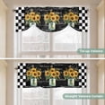 thumbnail image 5 of Sunflower Tie Up Valance Curtains for Windows, Kitchen Curtains Window Treatments, Black White Check Farmhouse Bee Vase Floral Short Window Shades Valances for Bedroom Bathroom Cafe 54"x18", 5 of 8