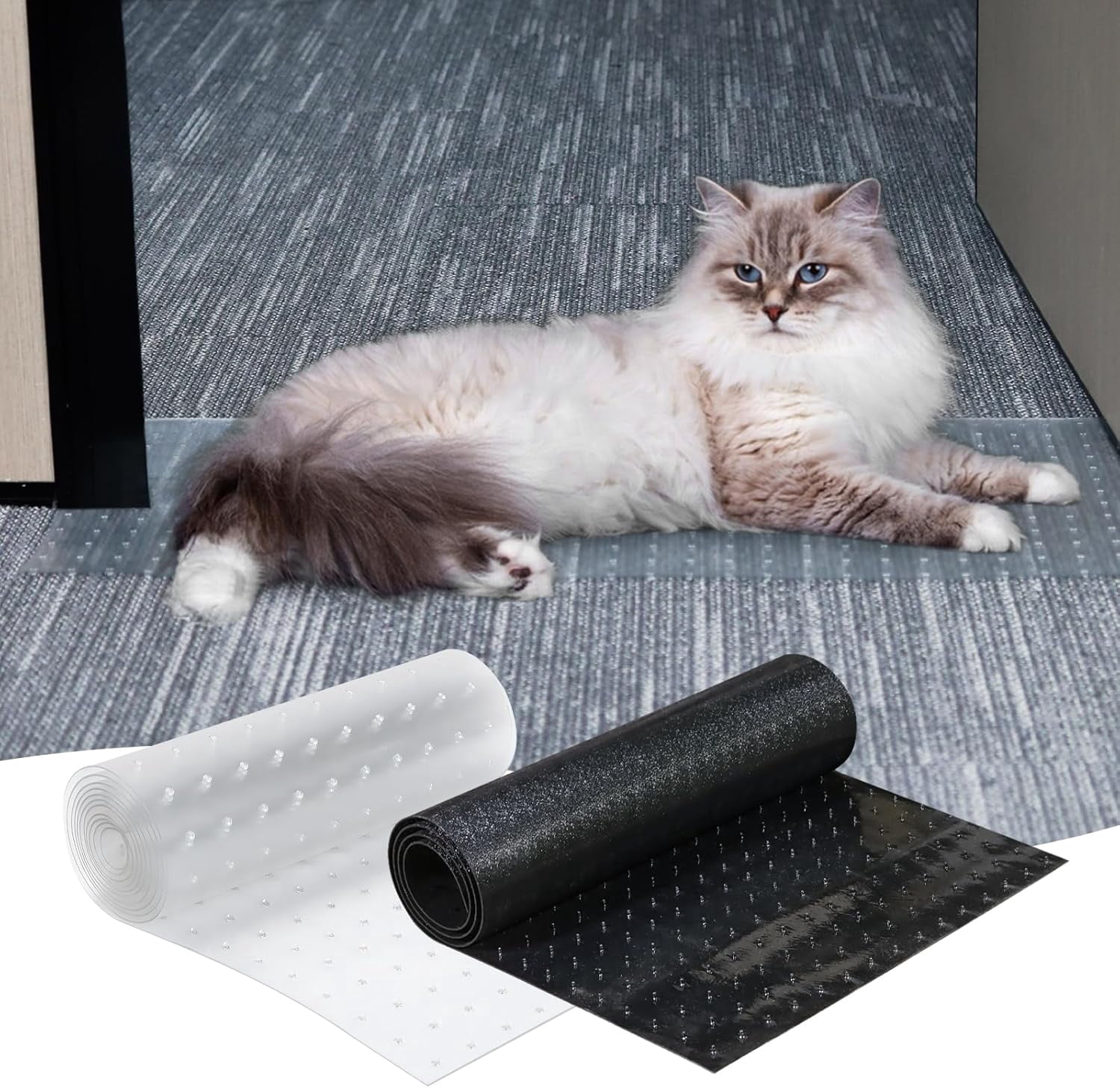 Cat Carpet Protector Plastic Pet Anti Scratch Guard Vinyl Rug Mat