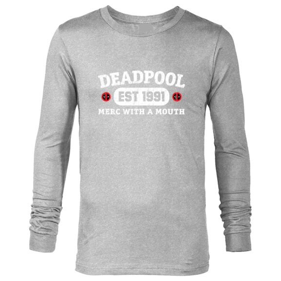 Marvel Deadpool Merc with a Mouth Est 1991 - Long Sleeve T-Shirt for Men - Customized-Athletic Heather