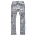 thumbnail image 4 of WTOBBY Men's Casual Mid-Rise Washed Retro Straight Slim Fashion Jeans, Distressed and Perforated Design for Stylish Wear, Comfortable Denim Trousers,Gray XL, 4 of 4