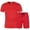 Red, variant on Mens Summer Track Suits Men's Short Sleeve Tracksuit Summer T Shirt & Shorts Set Two Piece Breathable Casual Sportwear Set Fashionable Sport Suit