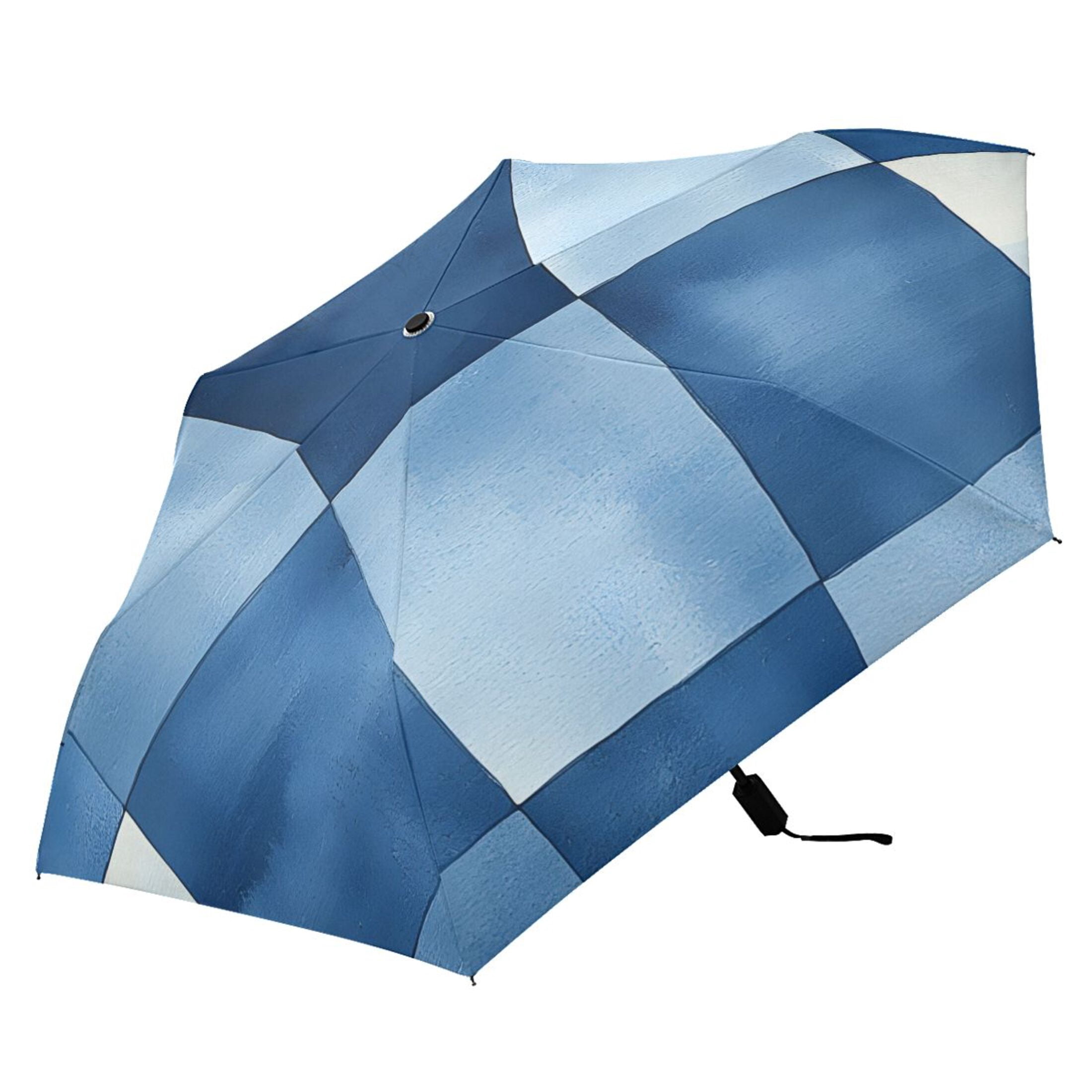ALAZA Checkered Grid-z1 UPF 50+ Compact Folding Umbrella for Rain Travel Umbrella Packable