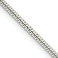 thumbnail image 2 of 925 Sterling Silver 2mm Cubetto Omega Snake Chain Herringbone Necklace, 2 of 4
