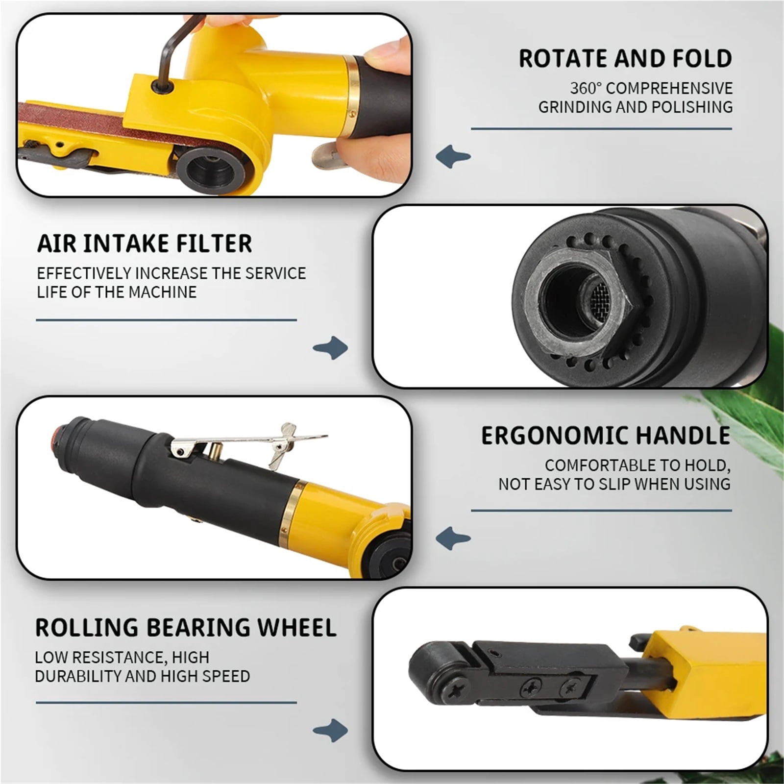 Air Belt Sander Air Compressor Angle Grinder Adjustable Pneumatic Grinding Machine - Multi-Purpose Tool