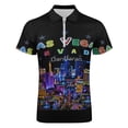 thumbnail image 4 of Las Vegas Men Zipper T-shirt Summer Casual Short Sleeve T-shirt Top, 4 of 7
