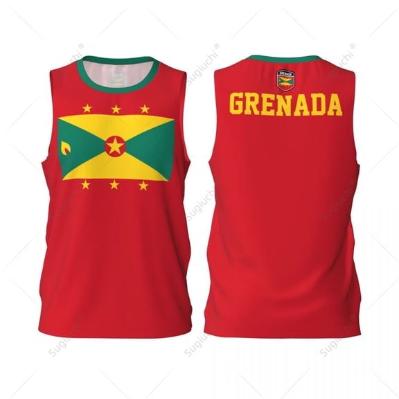 Grenada Flag Men Basketball Sports Jersey Running Fitness Multifunction Sleeveless tshirt Exclusive Custom Name Nunber