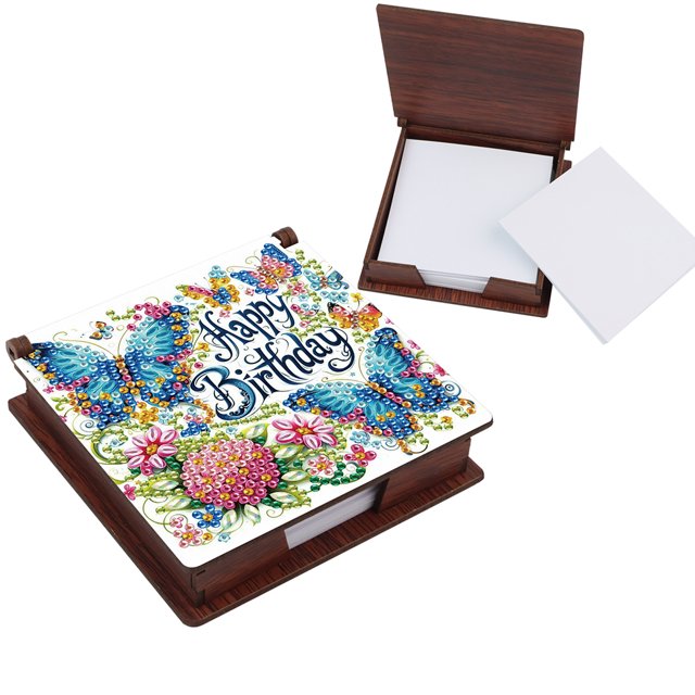 Gem Art Sticky Note Supporter Pintura Diamantes Caja Notas Mariposa para Arte Bricolaje