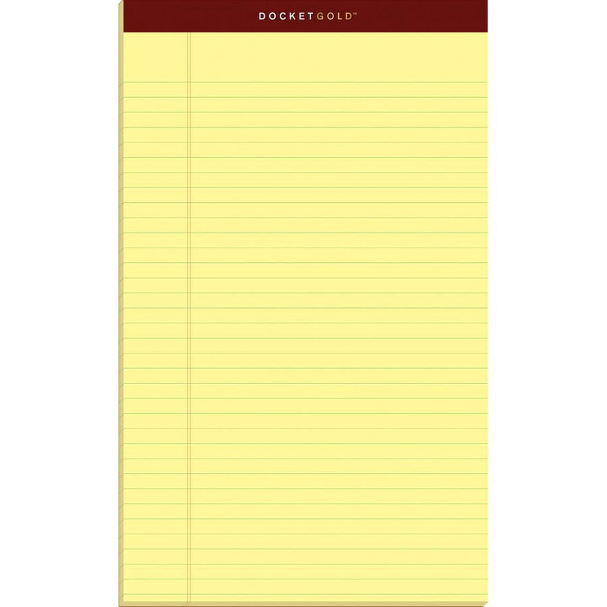 TOPS Docket Gold Legal Pads - Legal - 50 Sheets - Double Stitched - 0.34" Ruled - 20 lb Basis Weight - Legal - 8 1by2" x