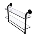 thumbnail image 4 of Remi Collection Two Tiered Glass Shelf with Integrated Towel Bar - Unlacquered Brass / 22 Inch, 4 of 4