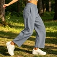 thumbnail image 5 of Riecok Barrel Leg Sweatpants Women Elastic High Waist Fleece Pants Pull on Wide Leg Sweat Pant Workout Winter Trouser with Pockets Gray 2XL, 5 of 5