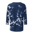 thumbnail image 5 of DeHolifer Womens Tops 3/4 Sleeve Crewneck Casual Printed Comfy Lightweight Summer Tee Tops Multicolor 4XL, 5 of 5