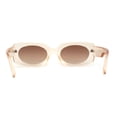 thumbnail image 4 of Womens Mod Chunky Plastic Rectangle Oval Lens Minimal Sunglasses Beige Brown, 4 of 4