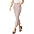 thumbnail image 4 of INSPIRE CHIC Women's High Waist Elastic Back Ankle Length WorkPants XL Pink, 4 of 6
