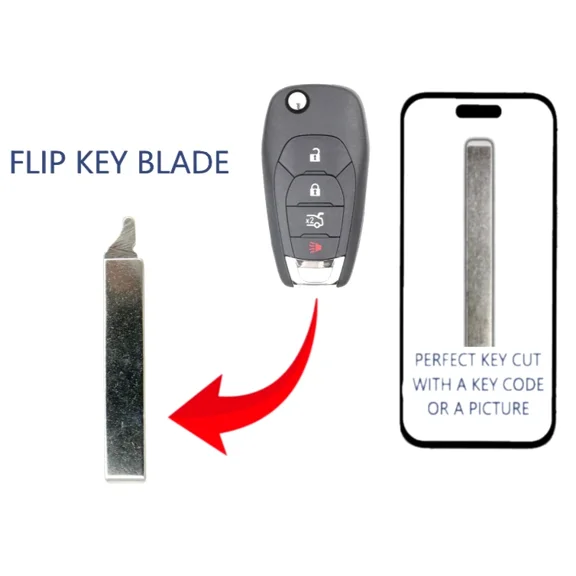 KEY CUT SERVICE Chevrolet Cruze 2016 - 2025 Flip Remote Key BLADE
