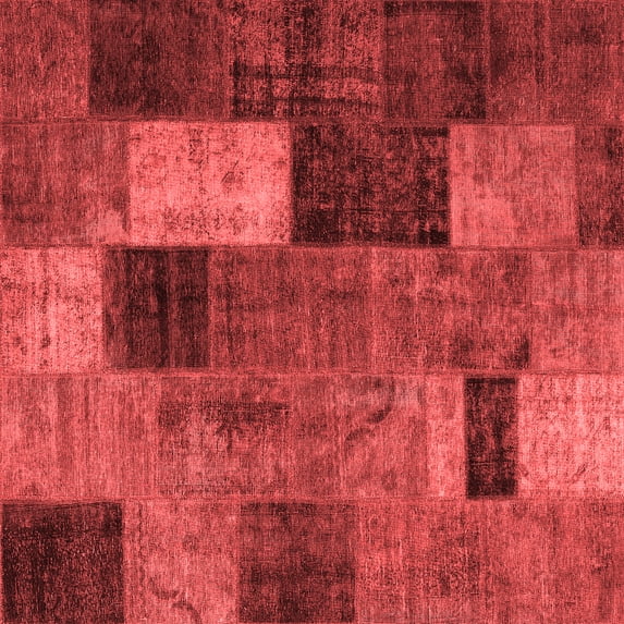 Ahgly Company Indoor Square Patchwork Red Transitional Area Rugs, 3' Square
